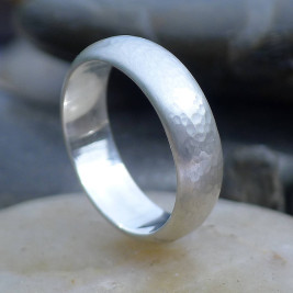 Mens Hammered Sterling Silver Ring