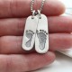 Mens Double Footprint Tag Necklace