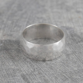 Mens Hammered Sterling Silver Ring