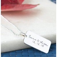Dog Tag Chain Necklace with Engraved Text