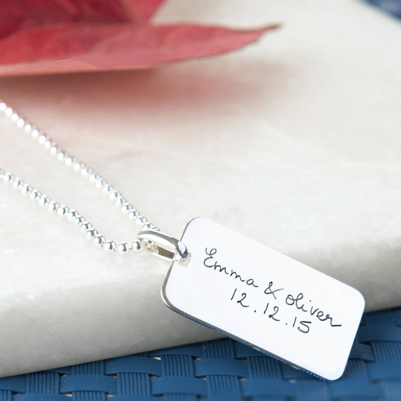 Personalised Engraved Dog Tag Chain Necklace Personalised engraved dog tag chain necklace