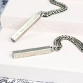 Men's Personalised Solid Silver Square Bar Necklace Men's personalised square bar necklace
