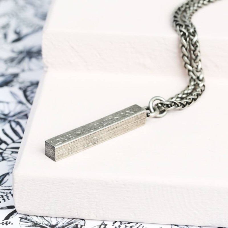 Men's Personalised Square Bar Necklace Men's personalised square bar necklace