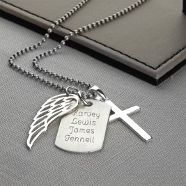 Personalised Sterling Silver Karma Dog Tag Necklace