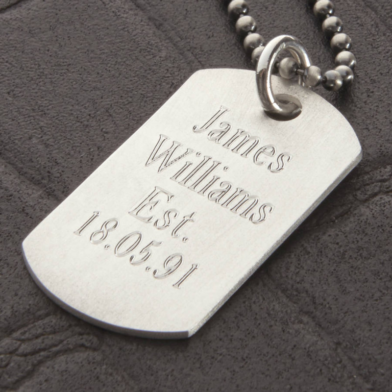 Personalised Sterling Silver Karma Dog Tag Necklace Personalised Sterling Silver Karma dog tag necklace