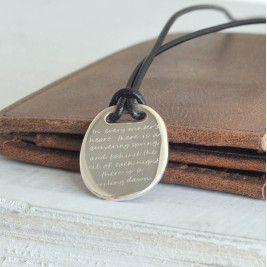 Mens Silver Quote Necklace