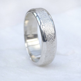 Mens Silver Ring With Concrete Texture