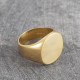 Extra Wide Mens Solid Silver/Gold Circular Signet Ring