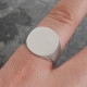 Extra Wide Mens Solid Silver/Gold Circular Signet Ring