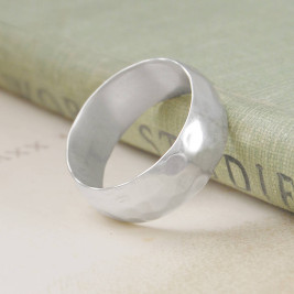 Mens Hammered Sterling Silver Ring