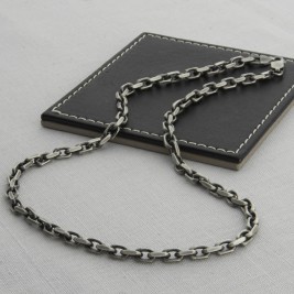 Mens Sterling Silver Anchor Chain Style Necklace