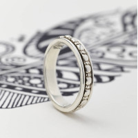 Mens Sterling Silver Spinning Ring