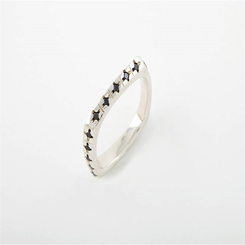Men's Square Ring with Black Diamonds Men's square ring with black diamonds