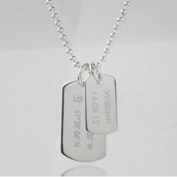 Mens Birth Day Celebration Dog Tags Necklace