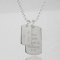 Birth Day Celebration dog tags necklace detail