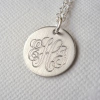 Mens Classic Sterling Silver Monogram Necklace