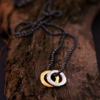 Mens Mixed Metal Eternity Necklace