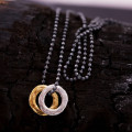Men's mixed metal eternity necklace, gallery view