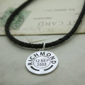 Men's Personalised Place and Date Pendant Men's personalised place and date pendant