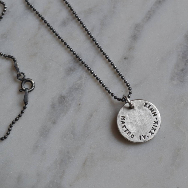 Men's Personalised Silver Pendant Men's personalised silver pendant