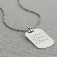 Personalised Polished Sterling Silver Dog Tag Necklace