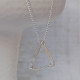 Mens Secret Message Silver Triangle Necklace