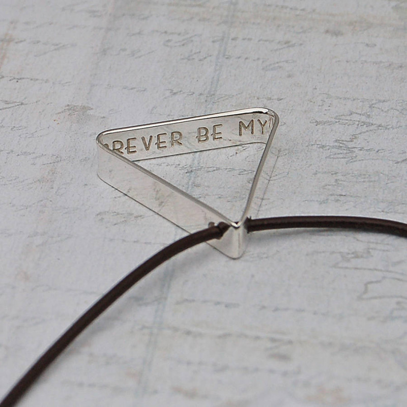 Men's Secret Message Silver Triangle Necklace Men's secret message silver triangle necklace