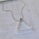 Mens Secret Message Silver Triangle Necklace