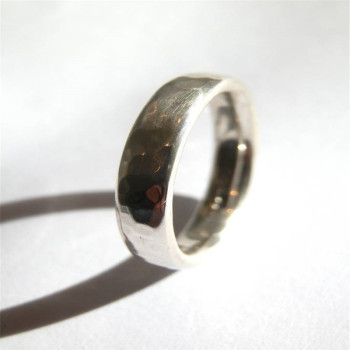 Mens Silver Hammered Ring Mens Silver Hammered Ring