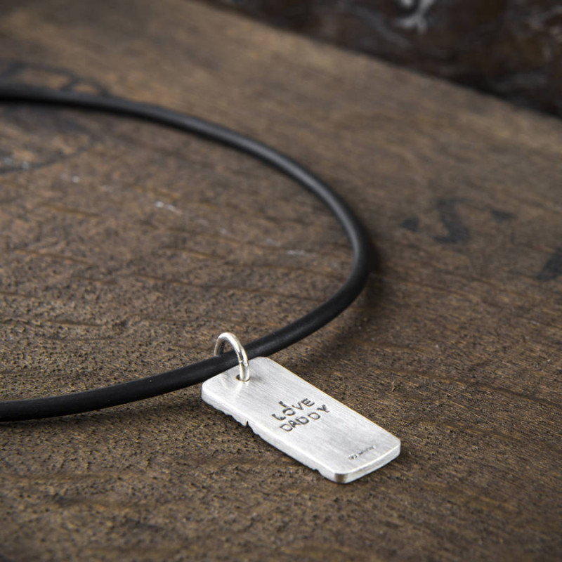 Men's Strike Silver Pendant Men's Strike pendant on a rubber length