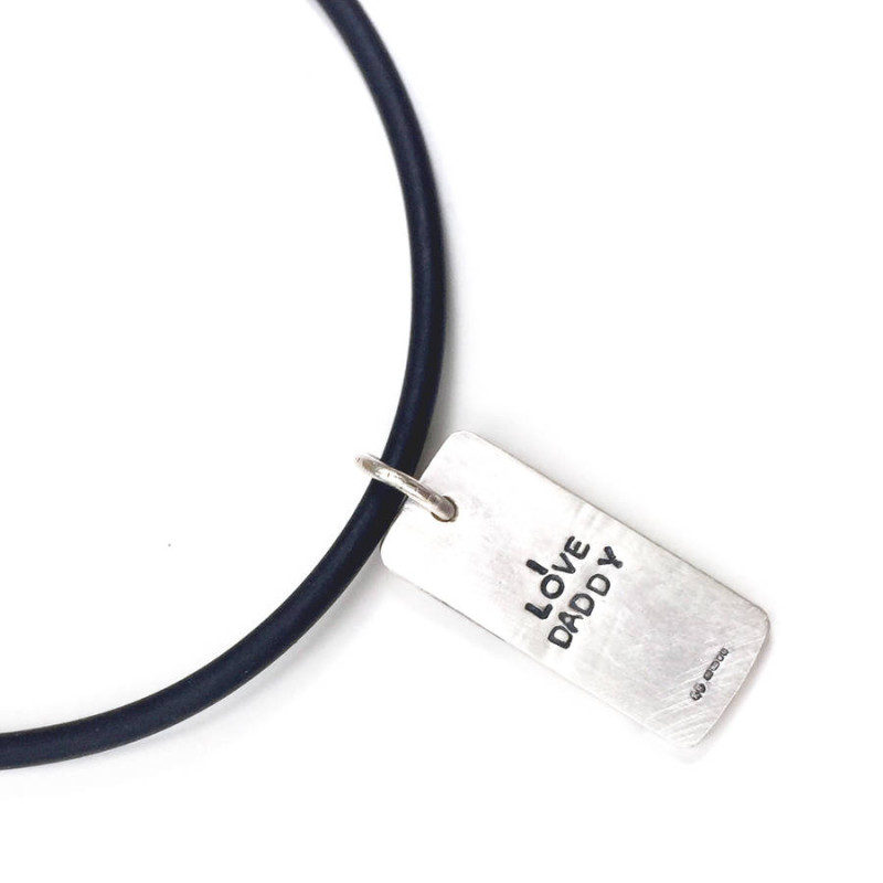 Men's Strike Silver Pendant Men's Strike pendant on a rubber length