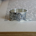 Men's Victorian Style Engraved Ring Men's Victorian style ring with engraved outer panels