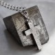 Meteorite And Silver Cross Necklace