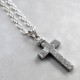 Meteorite And Silver Cross Necklace