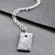 Meteorite And Silver Tag Necklace