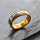 Meteorite Inlaid Gold Plated Ring