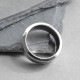 Meteorite Inlaid Silver Ring