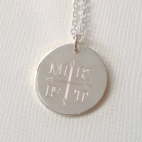 Engraved Monogram Arrows Necklace