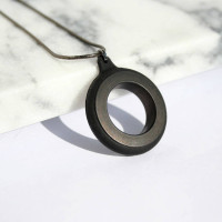 Noah Circle Stainless Steel And Silicone Pendant