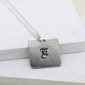 Personalised Old English Style Font Necklace Personalised Old English style font necklace with square pendant