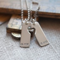 Personalised Heart Cut Out Necklace for Couple