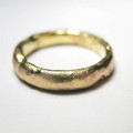 Handmade organic D-section ring, 4 mm wide