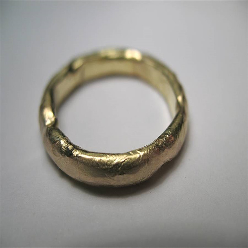 Handmade organic D-section ring