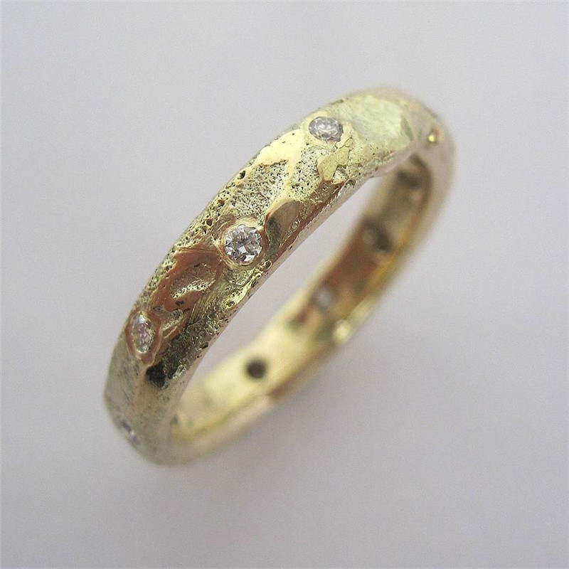 Handmade organic D-section ring