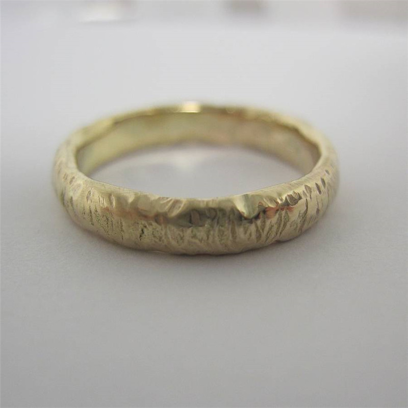 Handmade organic D-section ring