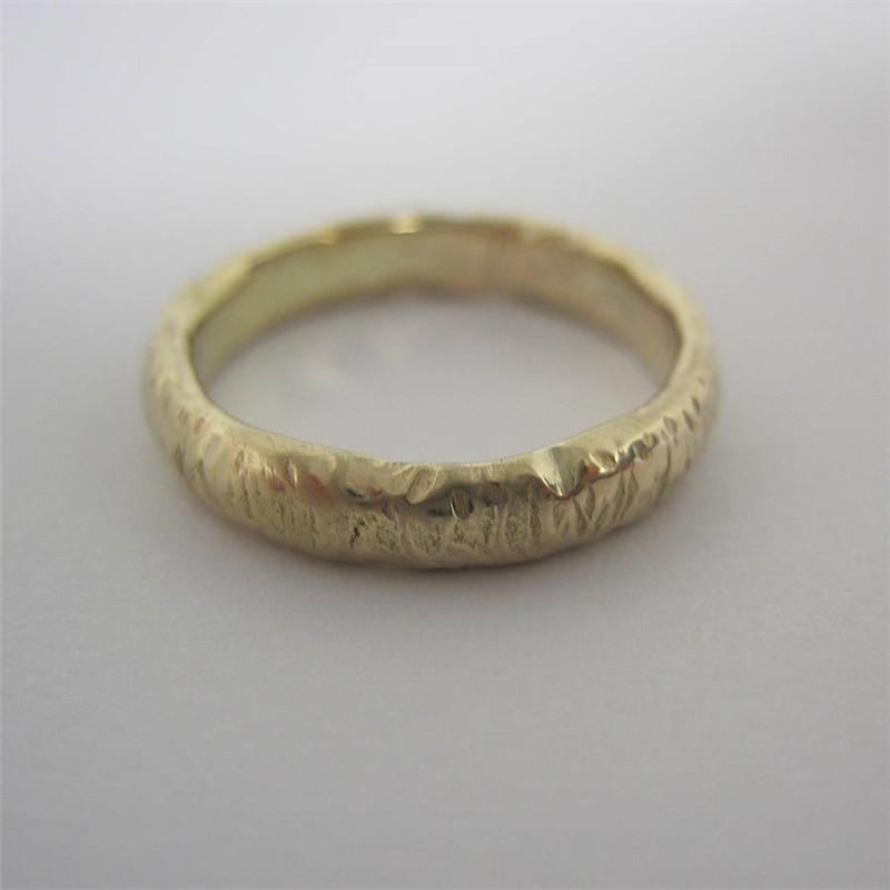 Handmade organic D-section ring