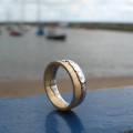 Two tone gold coastline ring