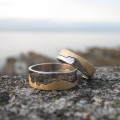 Personalised two tone gold coastline ring