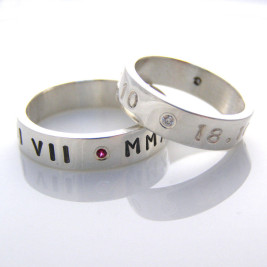 Silver Personalised Ring For Couple