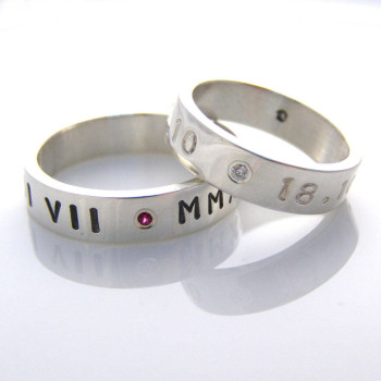 Silver Personalised Ring For Couple